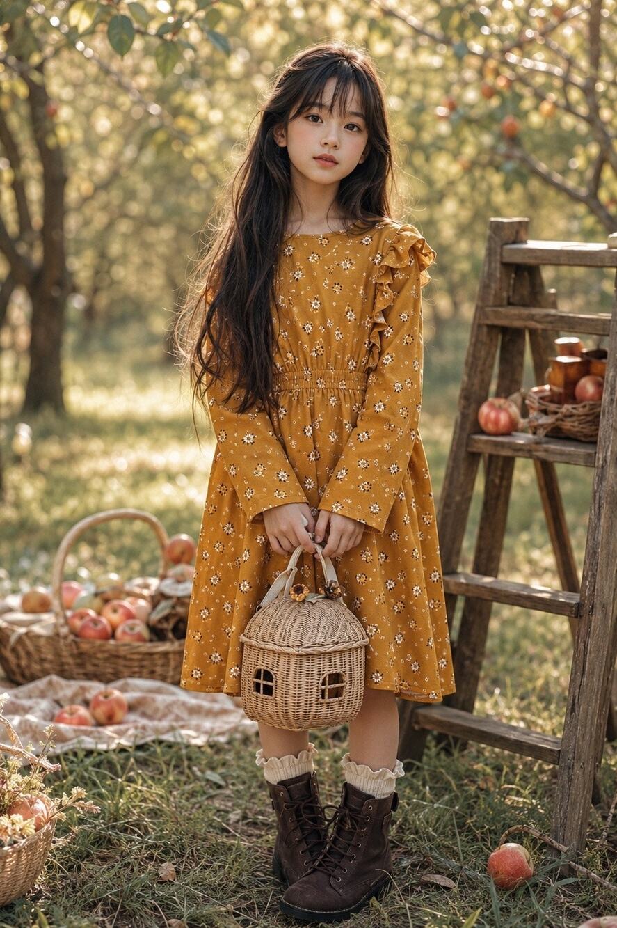 Zara Blooming Into Fall Golden Floral Fluttery Dress 13/14